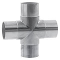 Flush Cross for 2" Tubing Satin Stainless Steel