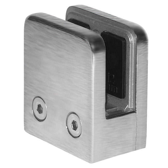 1/2" Glass Grip Flat Back Satin Stainless Steel