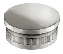 Knurled Flush End Cap for 1-1/2" Tubing Polished Stainless Steel