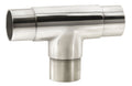 Flush Tee for 1-1/2" Tubing 316 Polished Stainless Steel