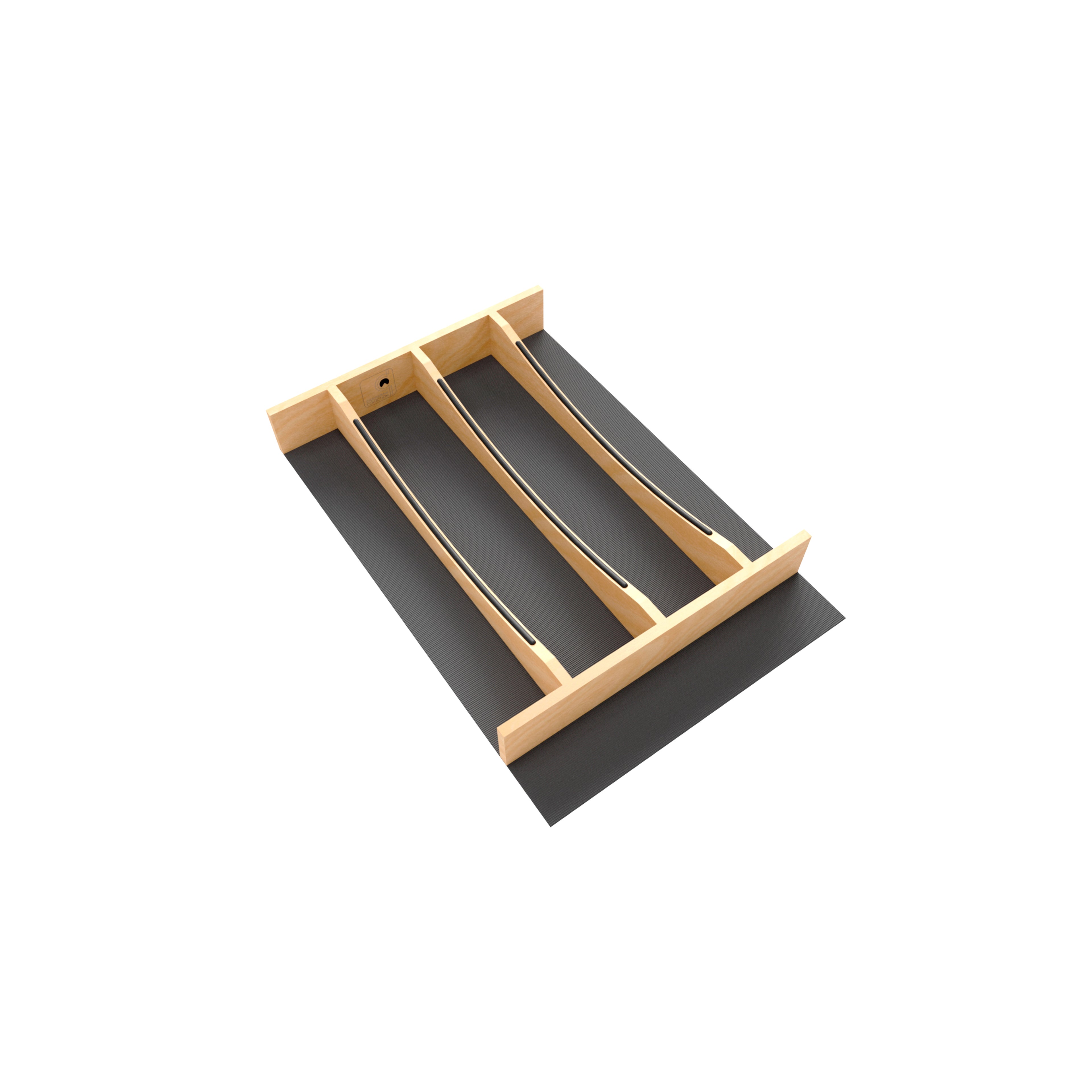 Craftsman Collection Solid Maple Utensil Drawer Insert w/ Black Accents, 18" Maple