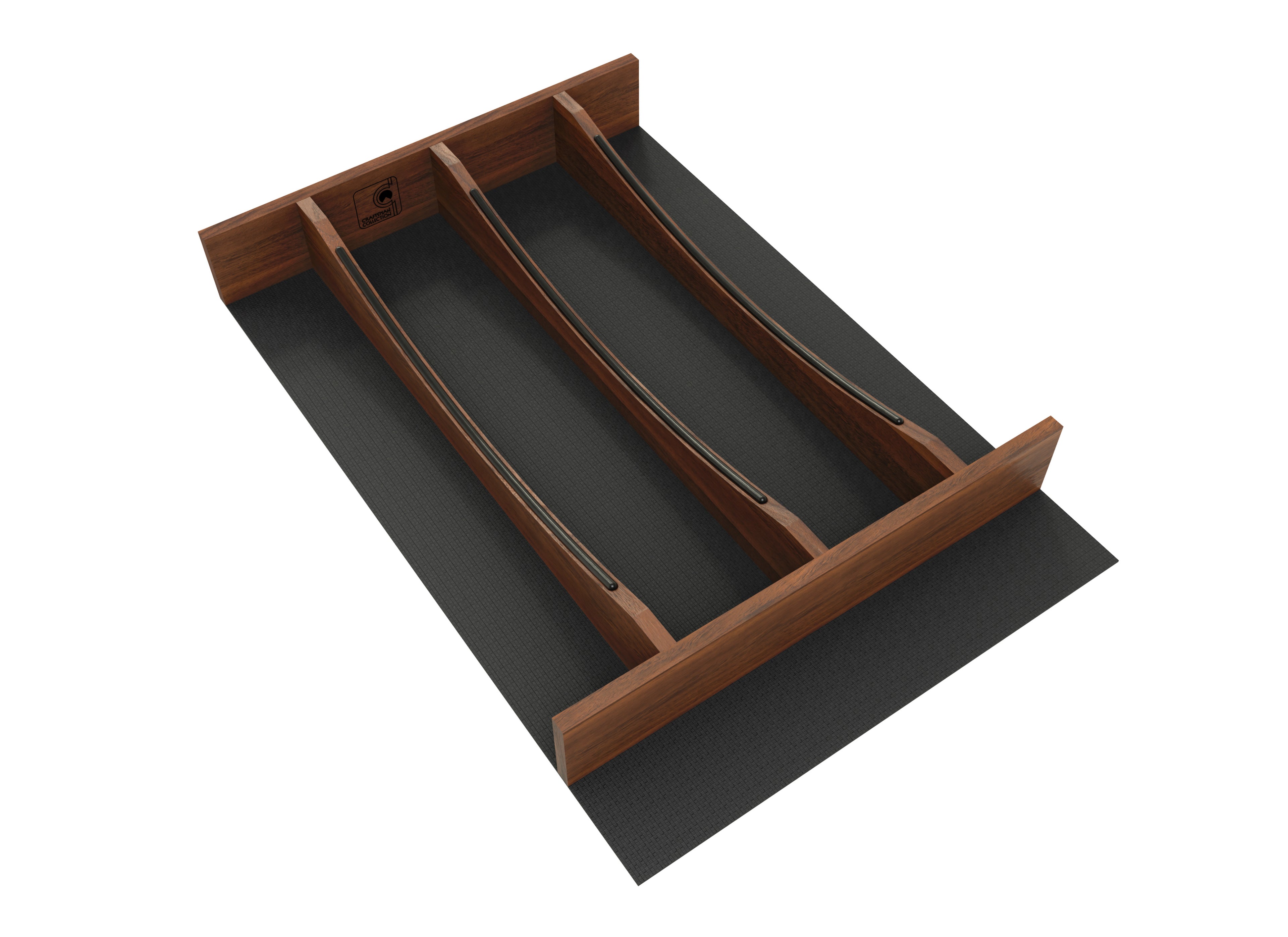 Craftsman Collection Solid Maple Utensil Drawer Insert w/ Black Accents, 18" Walnut