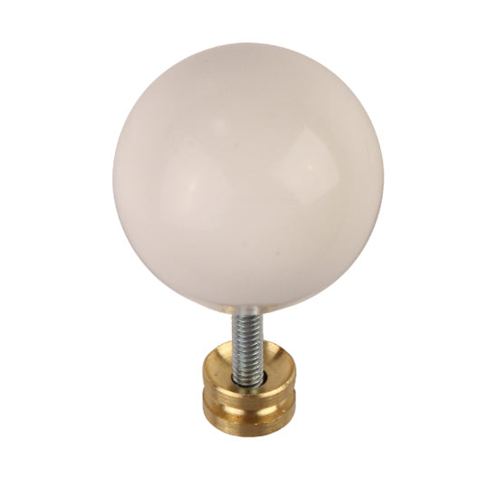 Porcelain Knob 1-1/4" Diameter, 15/16" Projection, White With Antique English Center