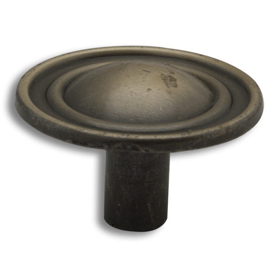 Knob 1-1/4" Diameter, 13-16" Projection Antique Brass, Multiples of 10