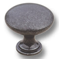 CSH Mission Knob, 1-1/4" Diameter Black Iron 1-1/8" Projection