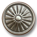 Knob, 1-1/4" Diameter, 1-1/16" Projection, Satin Pewter