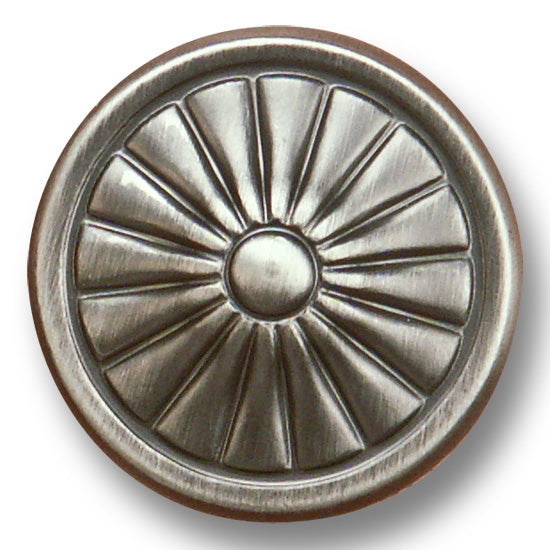 Knob, 1-1/4" Diameter, 1-1/16" Projection, Satin Pewter