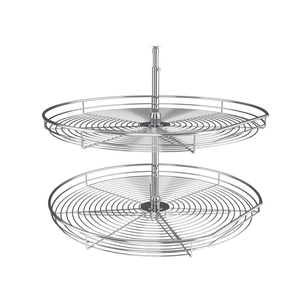 Rev-a-shelf 32" D-Shape Chrome 2 Shelf Set Lazy Susan