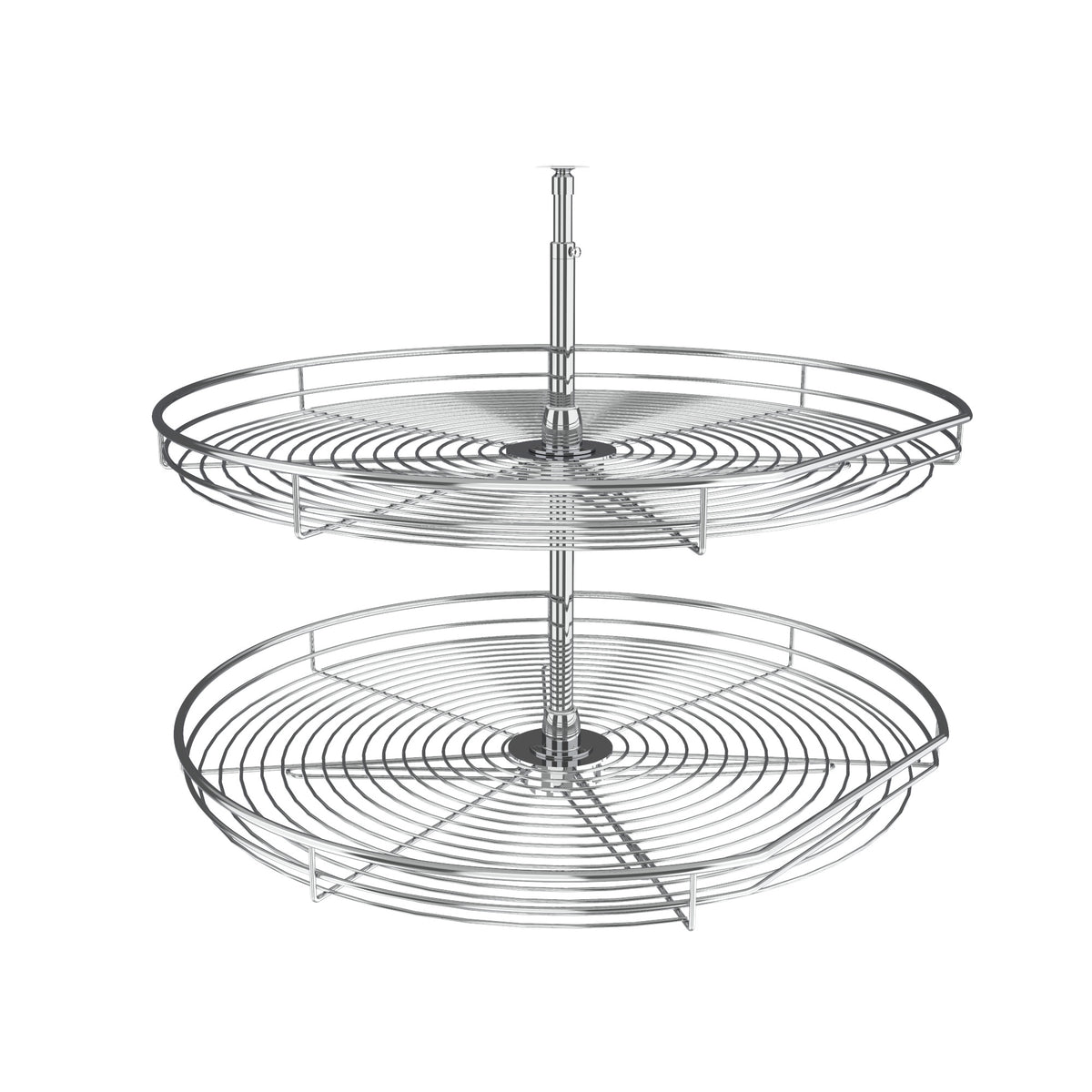 Rev-A-Shelf 32" D-Shape Chrome 2 Shelf Set Lazy Susan