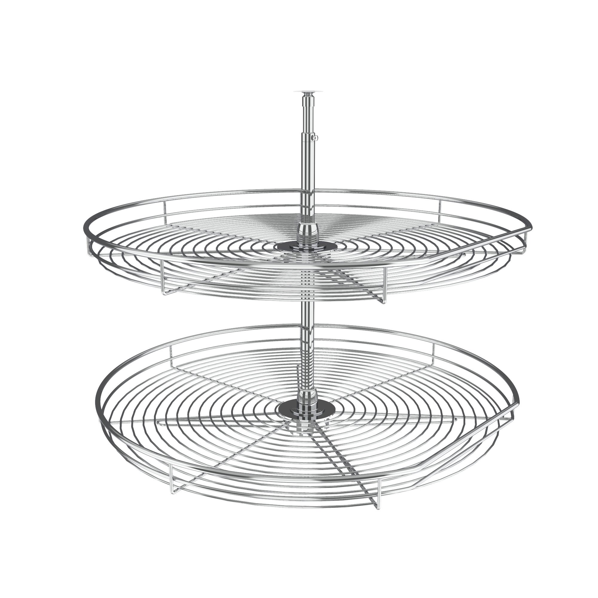 Rev-a-shelf 32" D-Shape Chrome 2 Shelf Set Lazy Susan