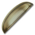 Cup Pull, 3" Center-to-Center, 1" proj, Antique Satin Brass