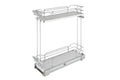 Rev-a-shelf Gray Solid Bottom Chrome Wire Two-Tier Contemporary Base Cabinet Pullout W/