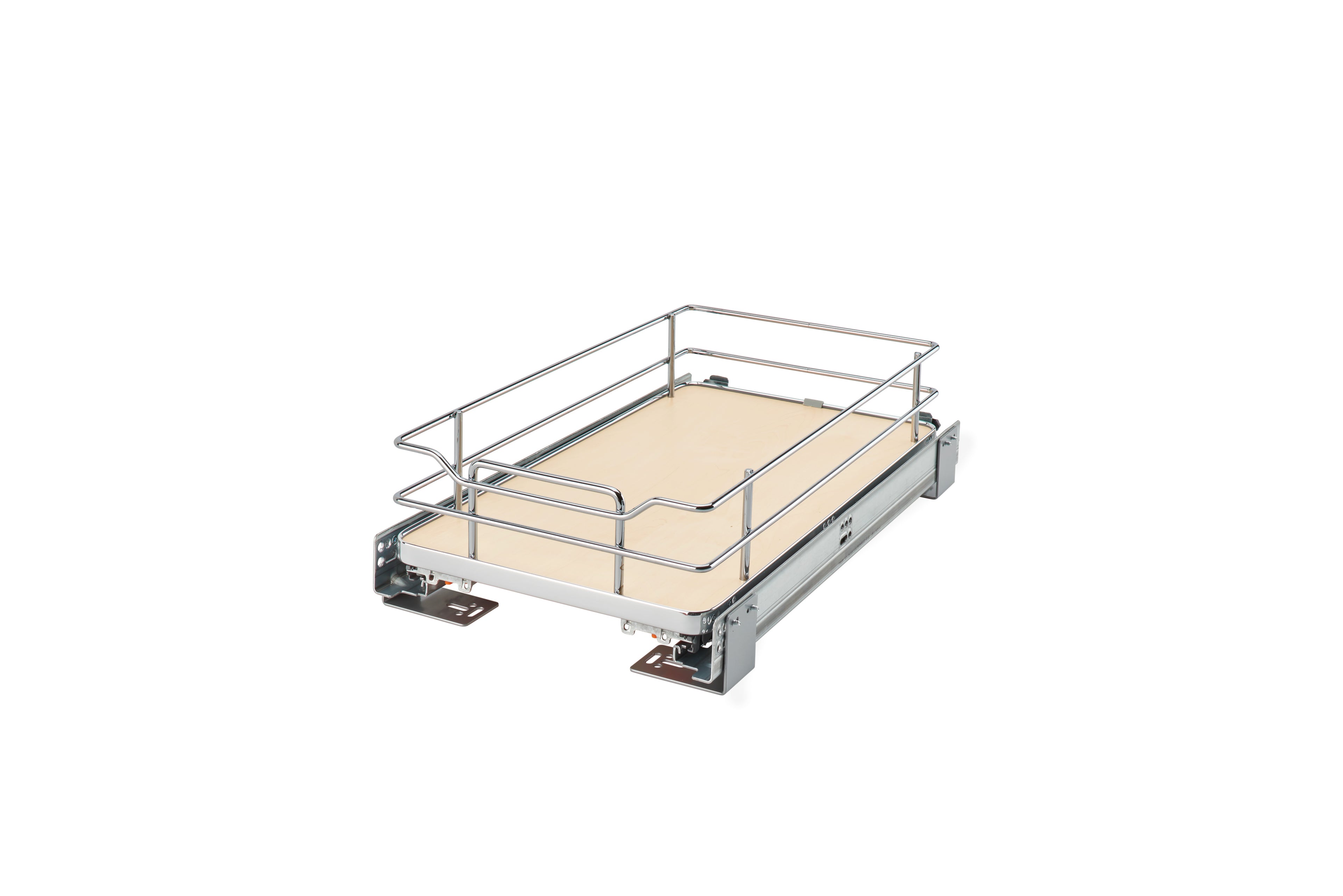Rev-a-shelf Solid Bottom Pullout Basket With Blum Soft-Close, Maple, 12"
