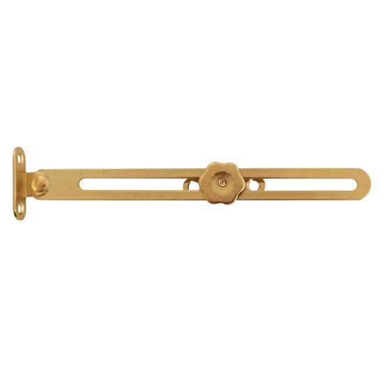 Lid Stay 6-3/4 x 3/4" Polished Brass Non-Handed