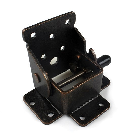 Folding Table Leg Bracket, Heavy Duty, Unhanded, 2-9/16" Width x 2"Height, Steel, Bronze Plated