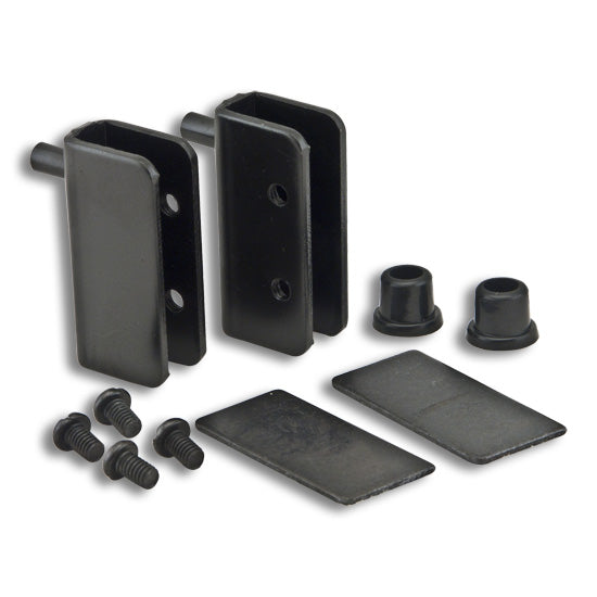 Black Pivot Hinge For 1/4" Thick Glass Door, 1 37/64" Length,  45/64" Width, 7/16" Thickness