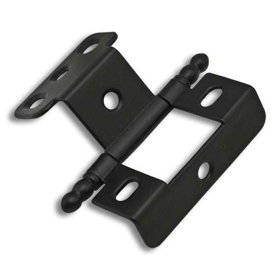 270° Full Wrap for 3/4" Frame x 3/4" Door, Inset Flush Ball Tip Hinge, Matte Black
