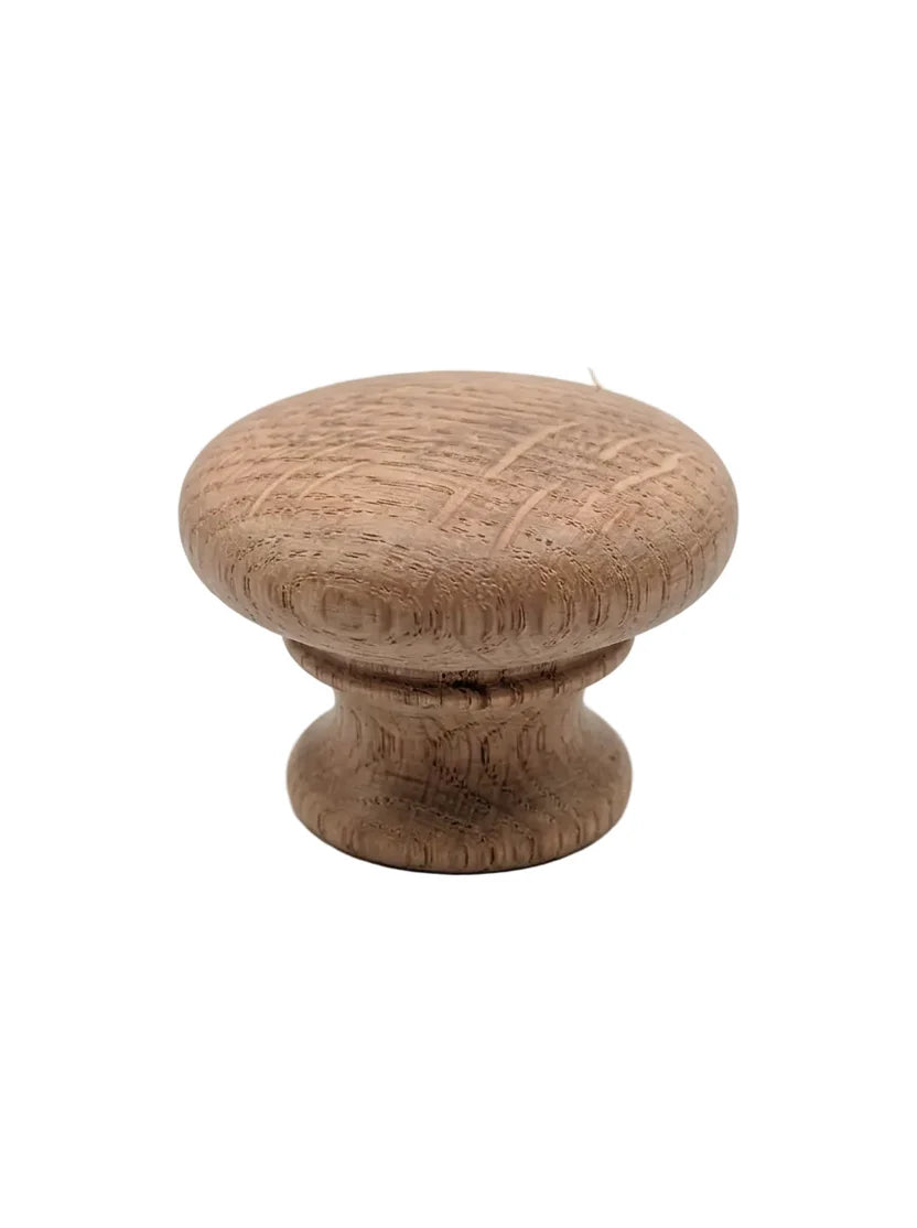 CSH OT Style Wooden Knob With 8-32 Machine Screw Insert Red Oak 1-1/2 in. Diameter