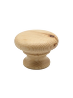 CSH OT Style Wooden Knob With 8-32 Machine Screw Insert Pine 1-1/8 in. Diameter