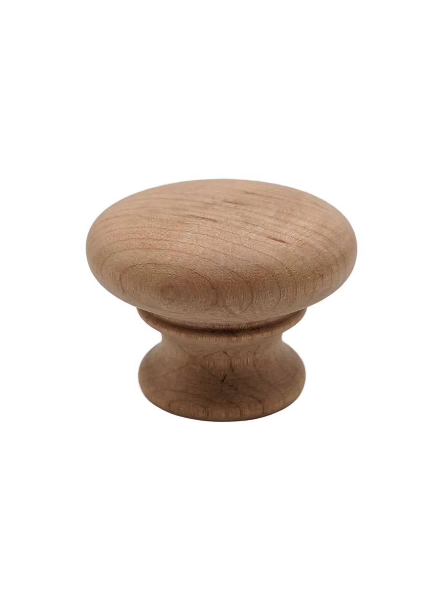 CSH OT Style Wooden Knob With 8-32 Machine Screw Insert Cherry 1-1/8 in. Diameter