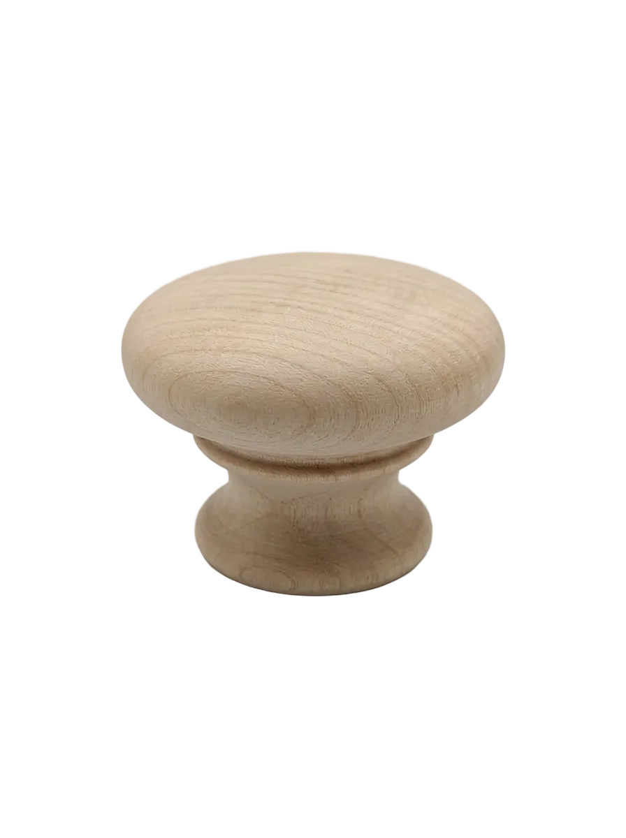 CSH OT Style Wooden Knob With 8-32 Machine Screw Insert Hickory 1-1/8 in. Diameter
