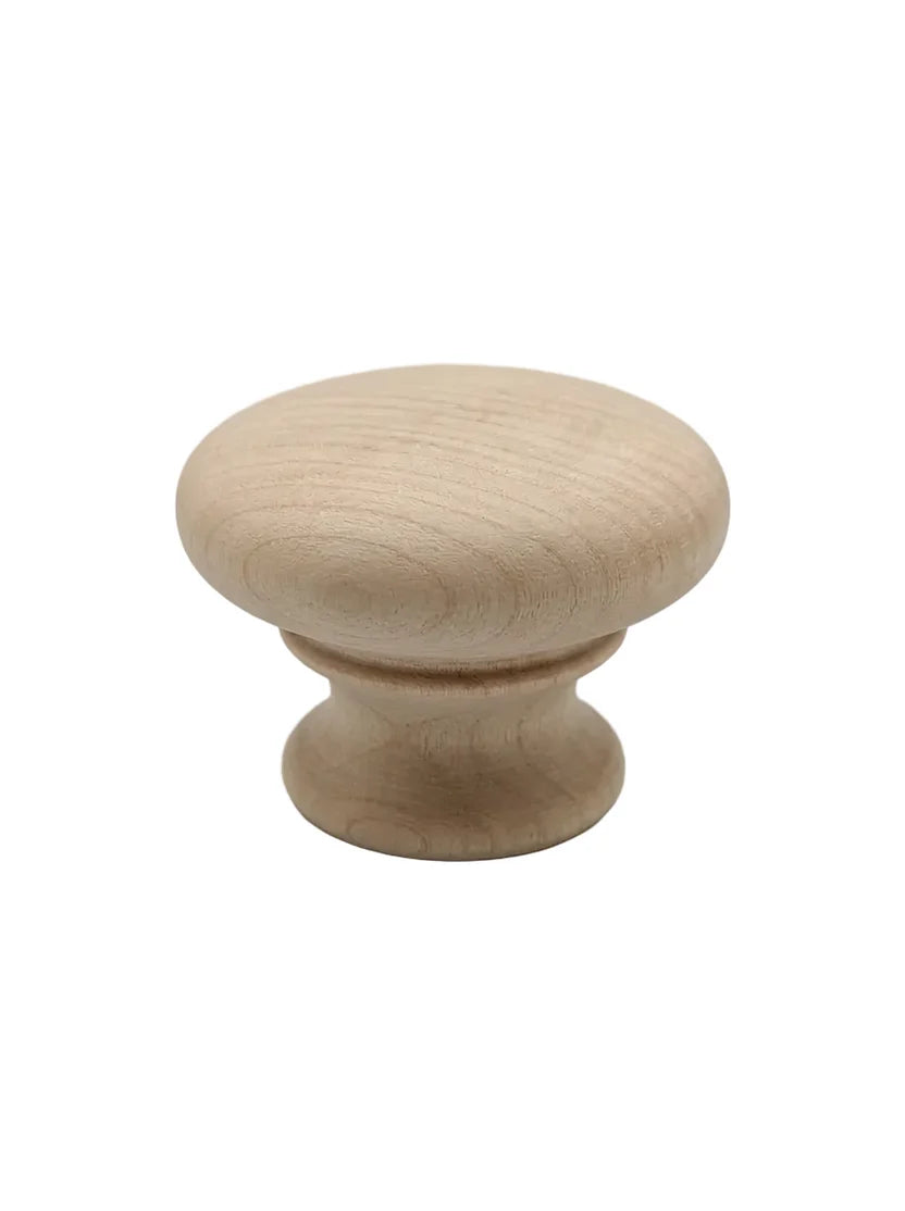 CSH OT Style Wooden Knob With 8-32 Machine Screw Insert Hickory 1-3/4 in. Diameter
