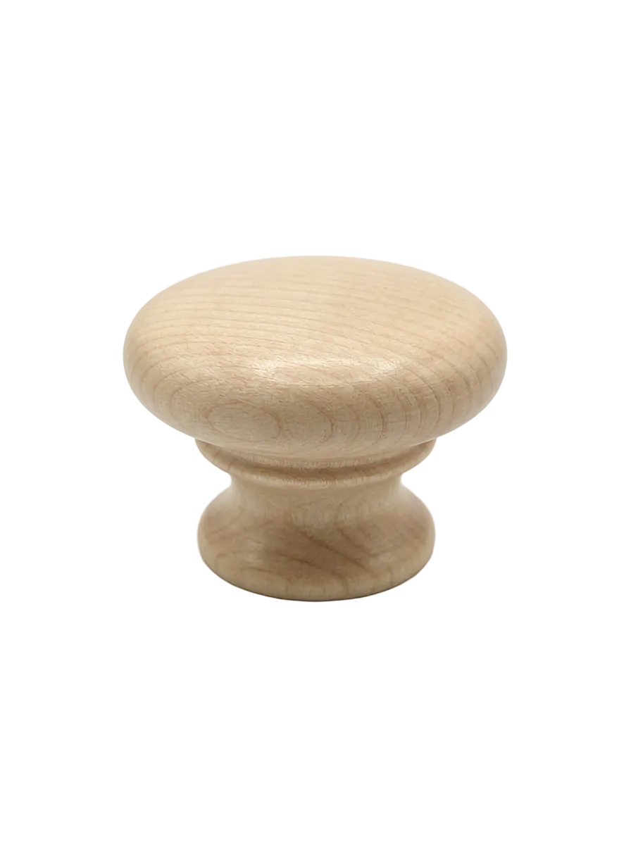CSH OT Style Wooden Knob With 8-32 Machine Screw Insert Maple 1-1/8" Diameter