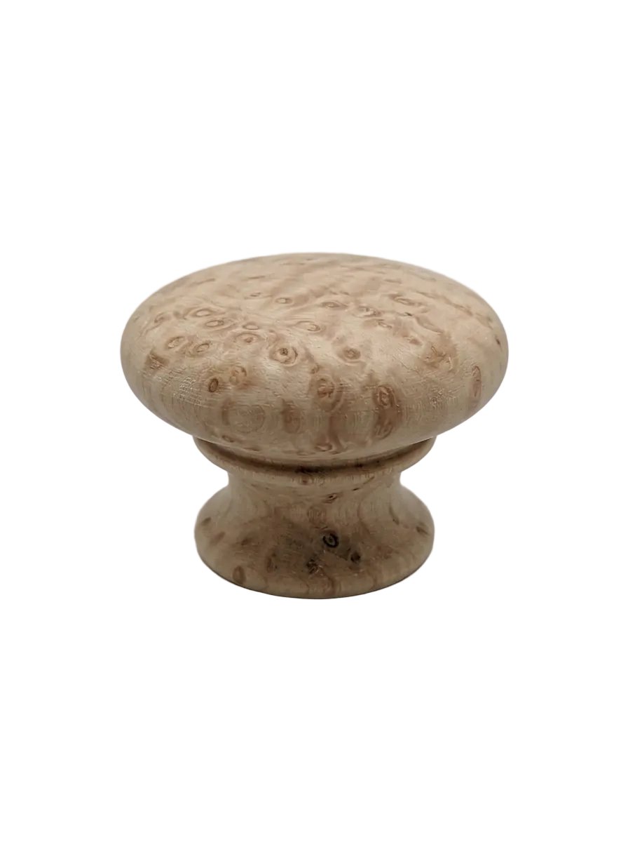 CSH OT Style Wooden Knob With 8-32 Machine Screw Insert Birds Eye 1-1/8 in. Diameter