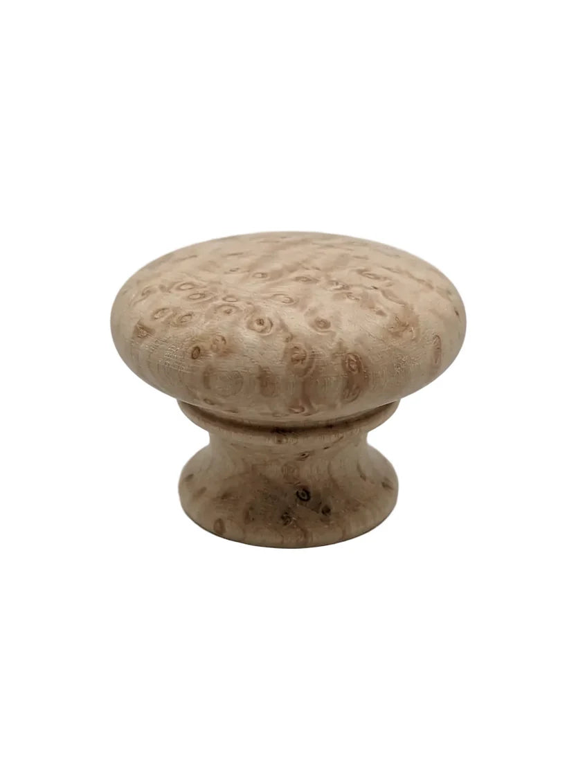 CSH OT Style Wooden Knob With 8-32 Machine Screw Insert Birds Eye 1-1/2 in. Diameter