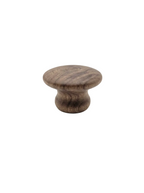 CSH R Style Wooden Knob With 8-32 Machine Screw Insert Walnut 1-1/8 in. Diameter
