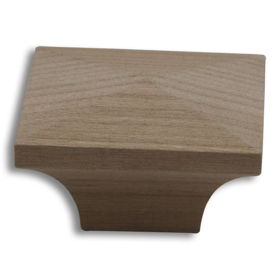 Knob Cherry Square 1-1/4" Diameter, 3/4"Height