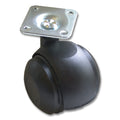 2" Twin Caster Wheel With Stem and Plate,Black