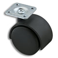 Caster No Brake Plate and Stem Black
