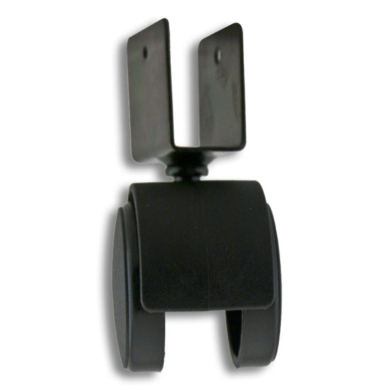 Twin Wheel Caster 50mm, 3/4" U Channel, Rated For  88 lbs, Black