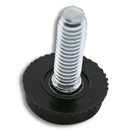 Cabinet Glide Levelers, 7/8" dia Glide, 5/16"-18 x 1" Screw Black  , Multiples of 10