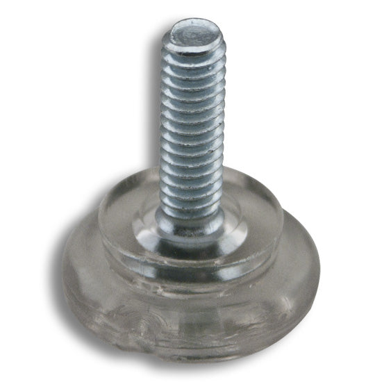 Glide, Plastic, Clear, 1/4-20 X 3/4 Stem X 1" dia, Multiples of 10