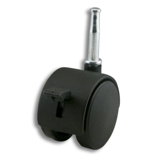 Twin Wheel Hooded Caster With Brack, 50mm, Black