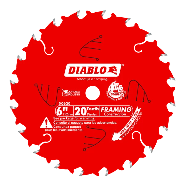 Diablo Framing Saw Blade for Wood 6" Diameter