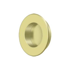 Deltana Flush Pull, Round, Heavy Duty, Solid Brass, Brushed Nickel