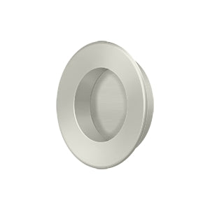Deltana Flush Pull, Round, Heavy Duty, Solid Brass, Brushed Nickel