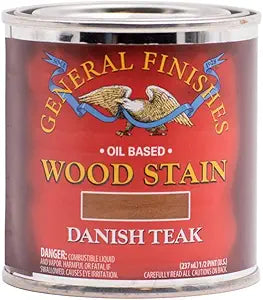 General Finishes Oil Base Stain, Danish Teak, Half Pints
