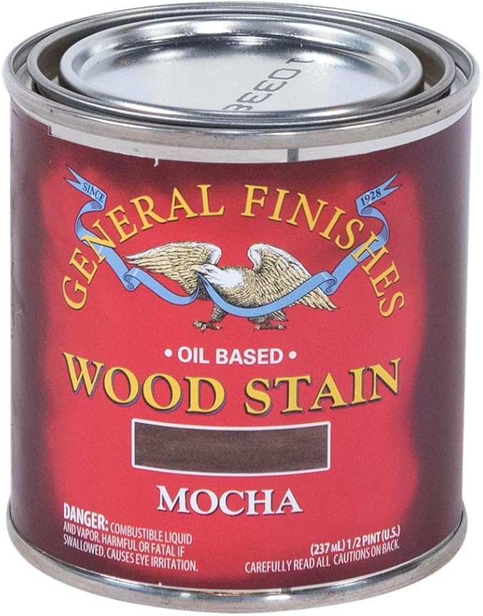General Finishes Oil Base Stain, Mocha, Half Pints
