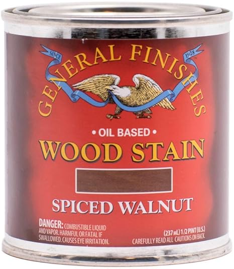 General Finishes Water Based Wood Stains, Spiced Walnut, Half Pint
