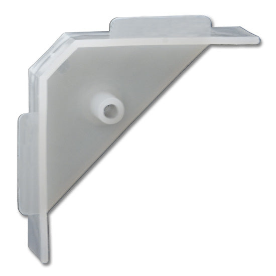 Plastic Corner Block 2-1/2" x 2-1/2" x 3/4" With Tabs, White