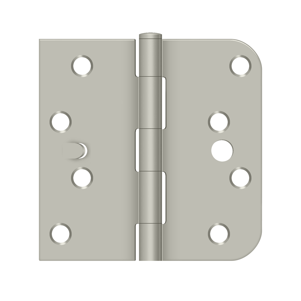Deltana 4 in. x 4 in. X 5/8 in. Square Security Hinge, Satin Nickel, Right
