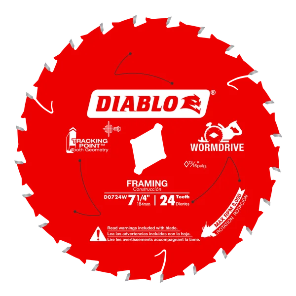 Diablo Framing Saw Blade for Wood 7-1/4" Wormdrive Diameter