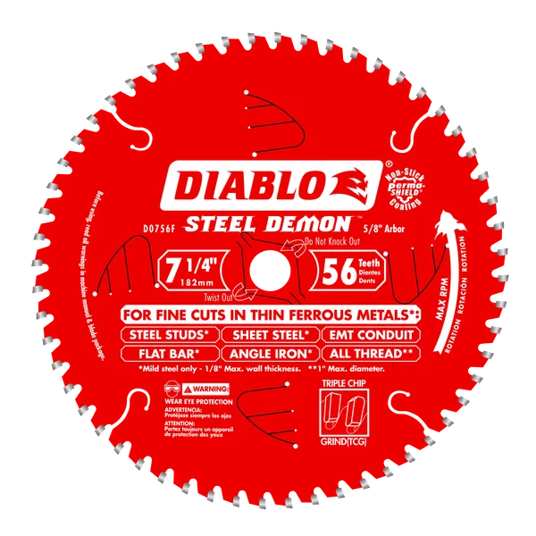 Freud Steel Demon Saw Blade for Thin Metal, 56 Tooth Count, 5/8 in.