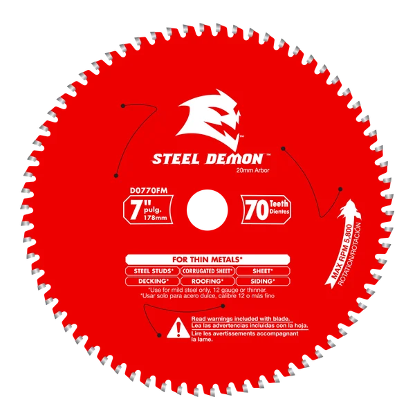 Freud Steel Demon Saw Blade for Thin Metal, 70 Tooth Count, 20 mm
