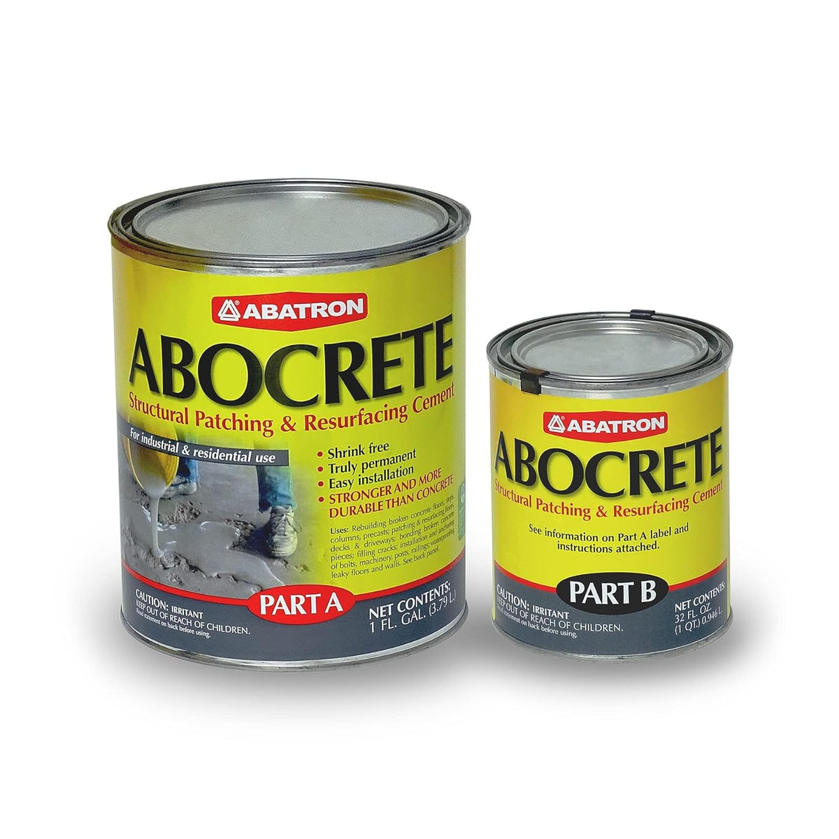 ABOCRETE Kit Light Gray- 1 Gallon Resin, 1 Quart Hardener, 1 Empty Bottle