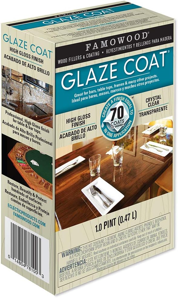 Famowood Glaze Coat Clear Epoxy, Pint Kit, Multiples of 6, Glaze Clear Coat